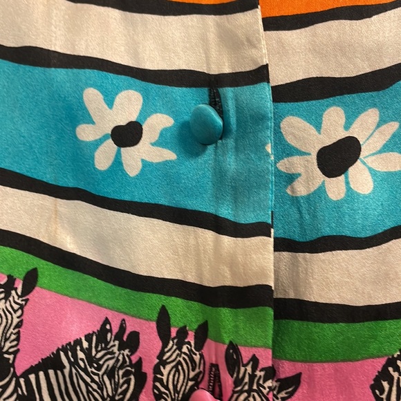 Vintage Corey B New York 100% Silk Zebra Print Blouse - Picture 3 of 4
